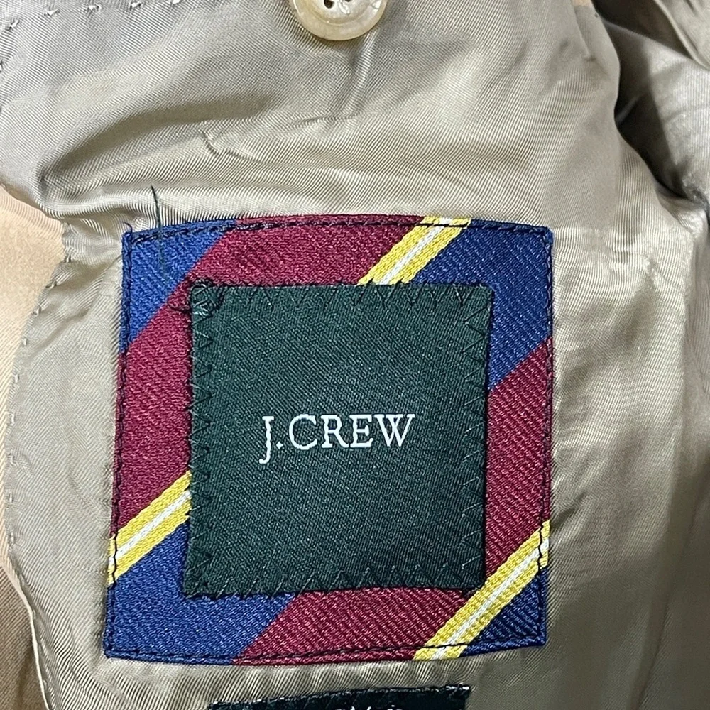 J Crew Ludlow Italian Cotton Khaki Blazer 40R 100% Cotton